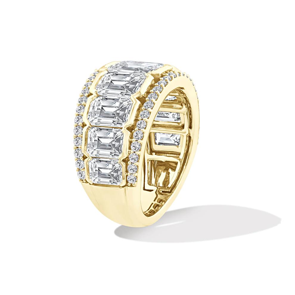 Lab Grown Diamond Emerald-Cut Center Anniversary Band in 14K Yellow Gold (7 ct. tw.) – Image 3 of 4