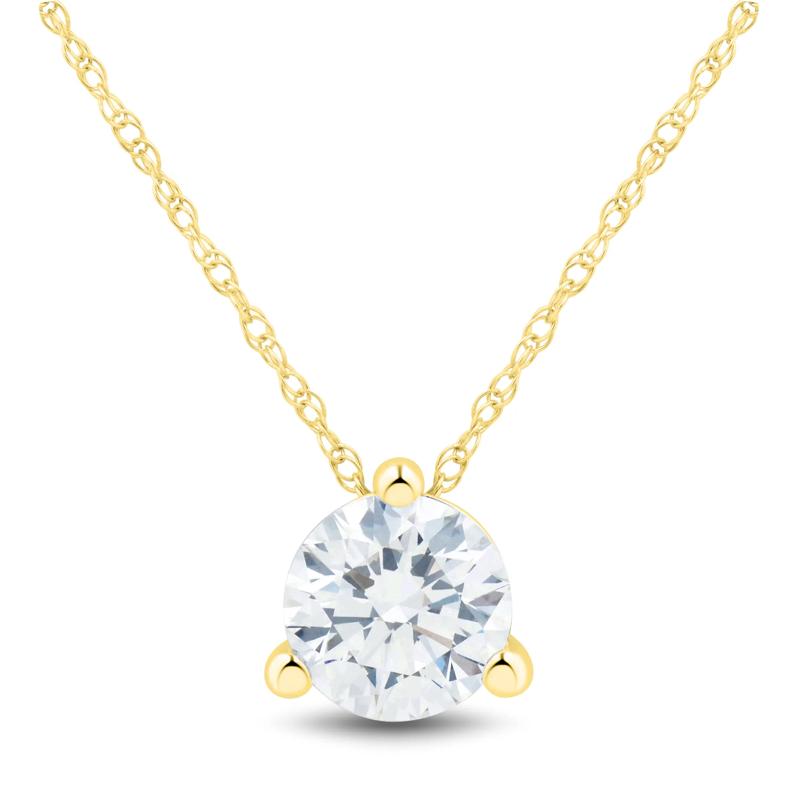 Lab Grown Diamond  Solitaire Pendant in 14K Yellow Gold &#40;1 ct. tw.&#41;  – Image 1 of 4