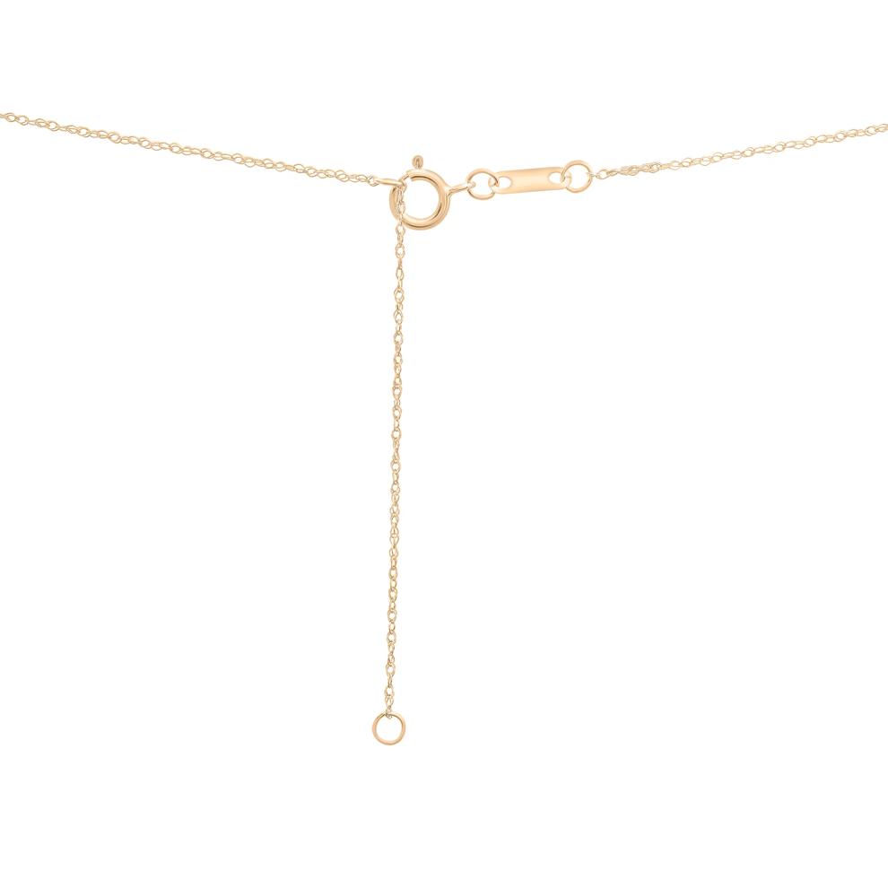 Blue Topaz Three-Stone Triangle Birthstone Pendant in 10K Yellow Gold – Image 3 of 4