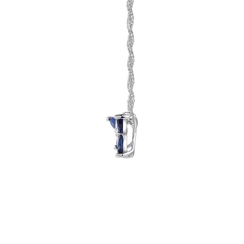 Lab Created Blue Sapphire Butterfly Pendant in Sterling Silver – Image 2 of 3