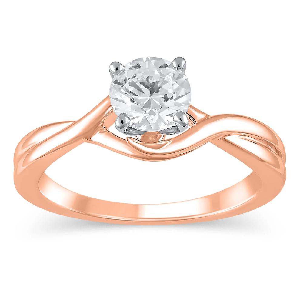Bypass Twist Shank Semi-Mount Engagement Ring in 14K Gold (Setting Only) – Image 1 of 6
