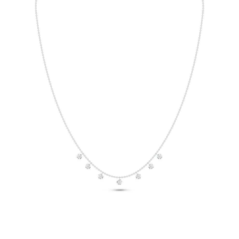 Lab Grown Diamond Pierced Station Necklace in 14K White Gold (1 1/2 ct. tw.) – Image 1 of 4