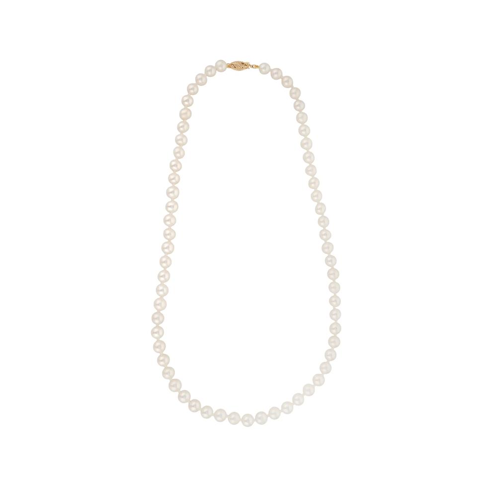 Cultured Freshwater Pearl Necklace in 14K Yellow Gold, 6 mm, 18&rdquo; – Image 3 of 4