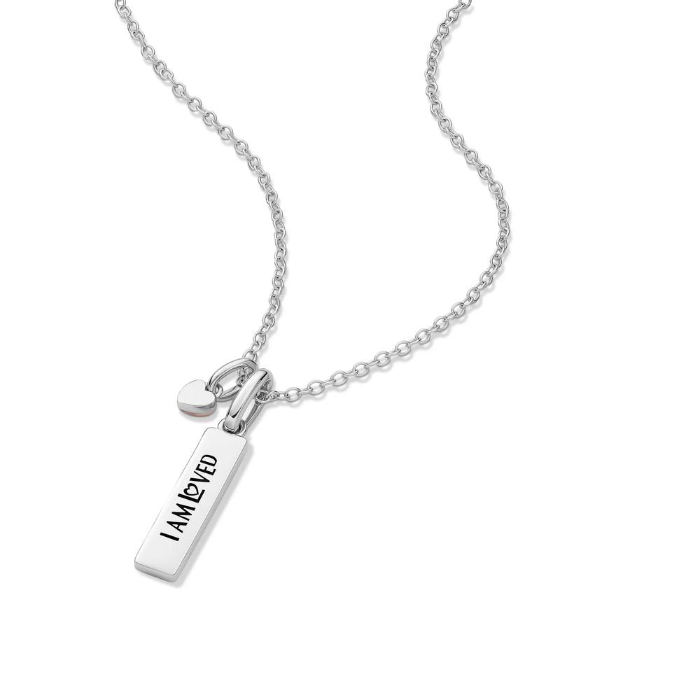 Lab Grown Diamond Accent Cat Mom Tag Pendant in Sterling Silver &amp; 10K Rose Gold – Image 5 of 5