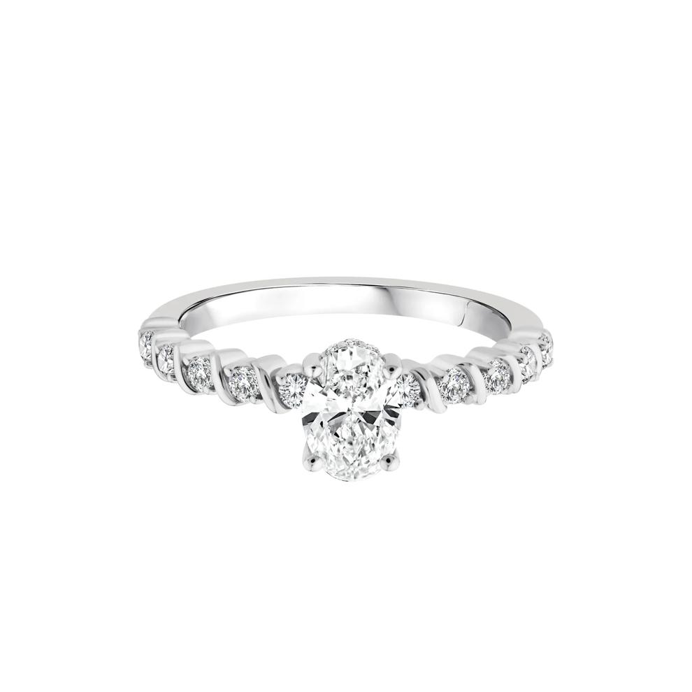 Lab Grown Oval Diamond Engagement Ring in 10K White Gold (1 ct. tw.) – Image 1 of 3