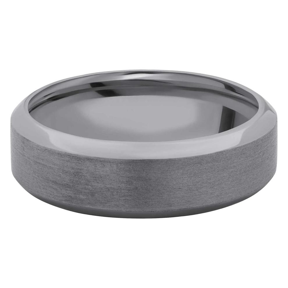 Men's High Bevel Satin and Polish Band in Tantalum, 7MM – Image 1 of 3