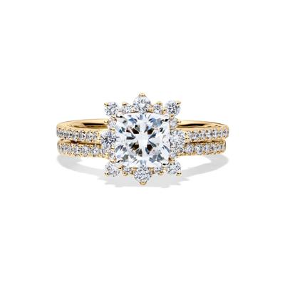Valentina Cushion-Cut Lab Grown Diamond Halo Bridal Set in 14K Gold (2 1/4 ct. tw.)