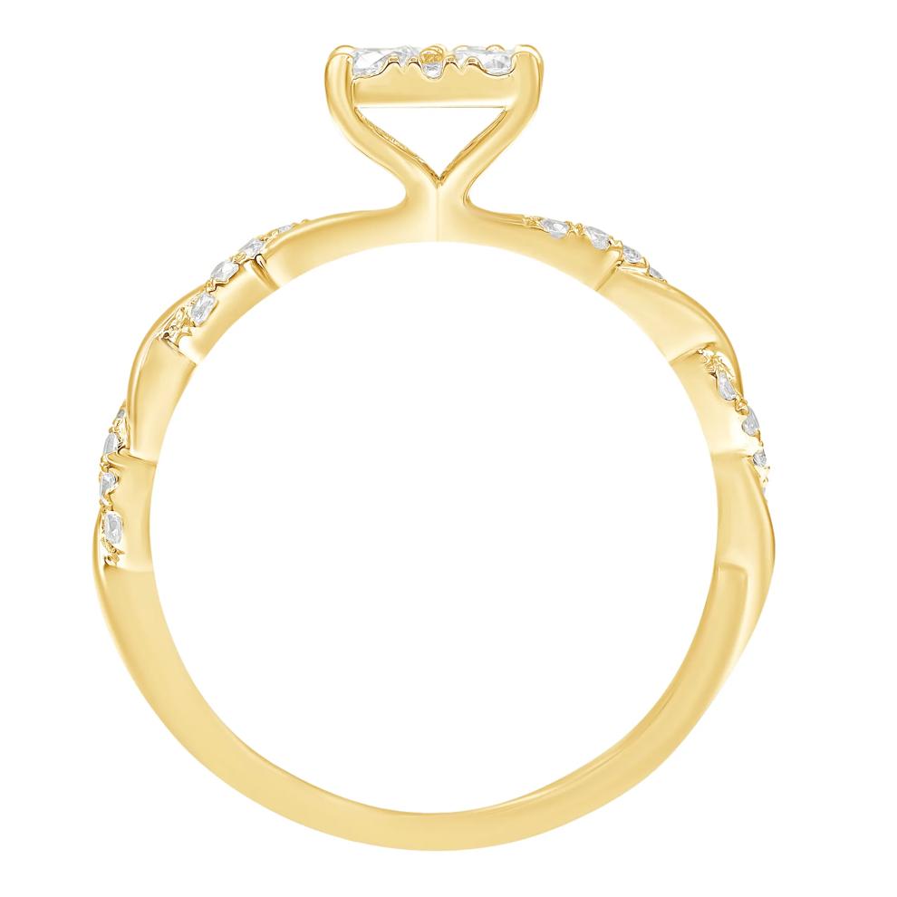Diamond Princess-Cut Composite Engagement Ring in 10K Yellow Gold (1/2 ct. tw.) – Image 2 of 3
