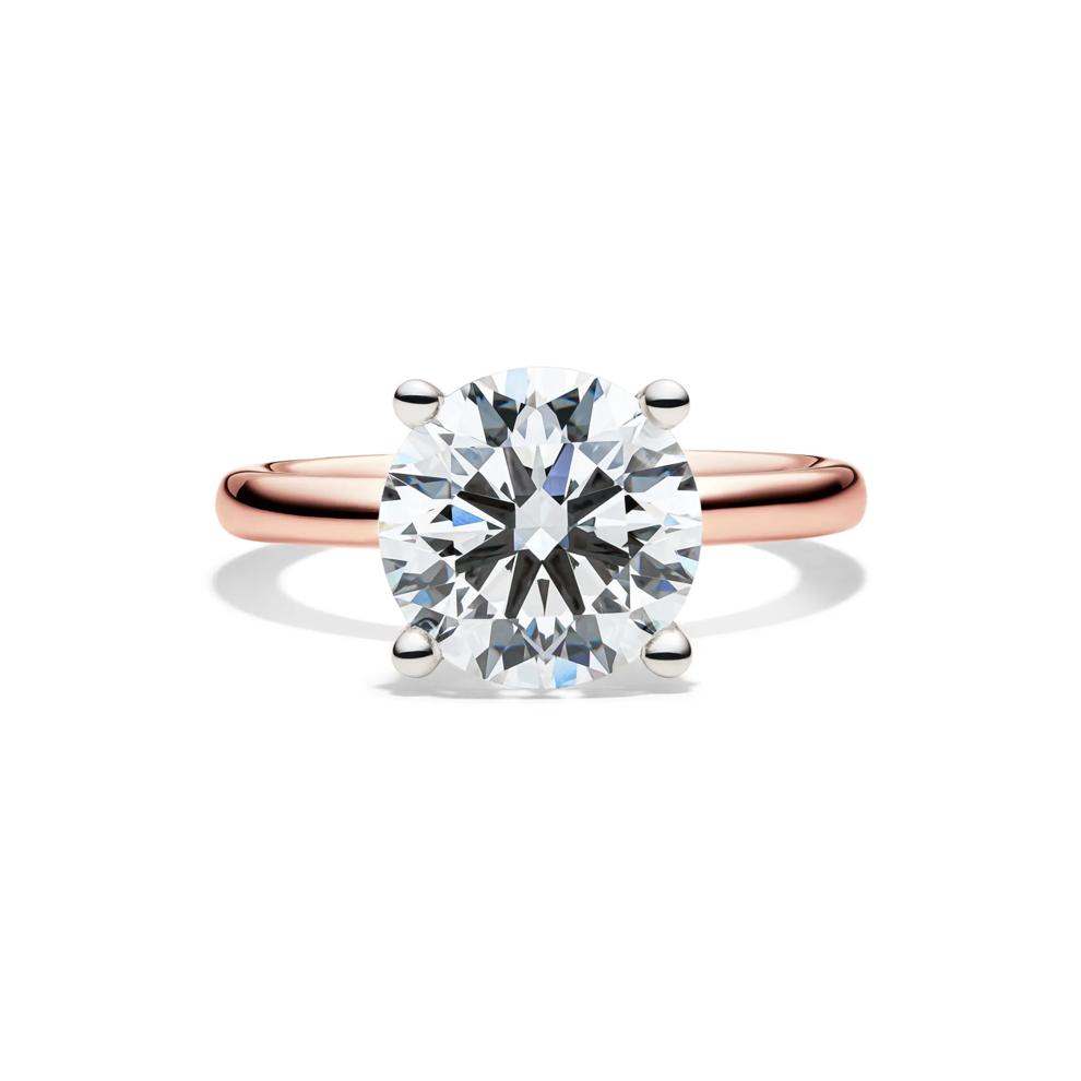 Lab Grown Diamond Round Solitaire Engagement Ring in 14K Rose Gold (4 ct.) – Image 1 of 4