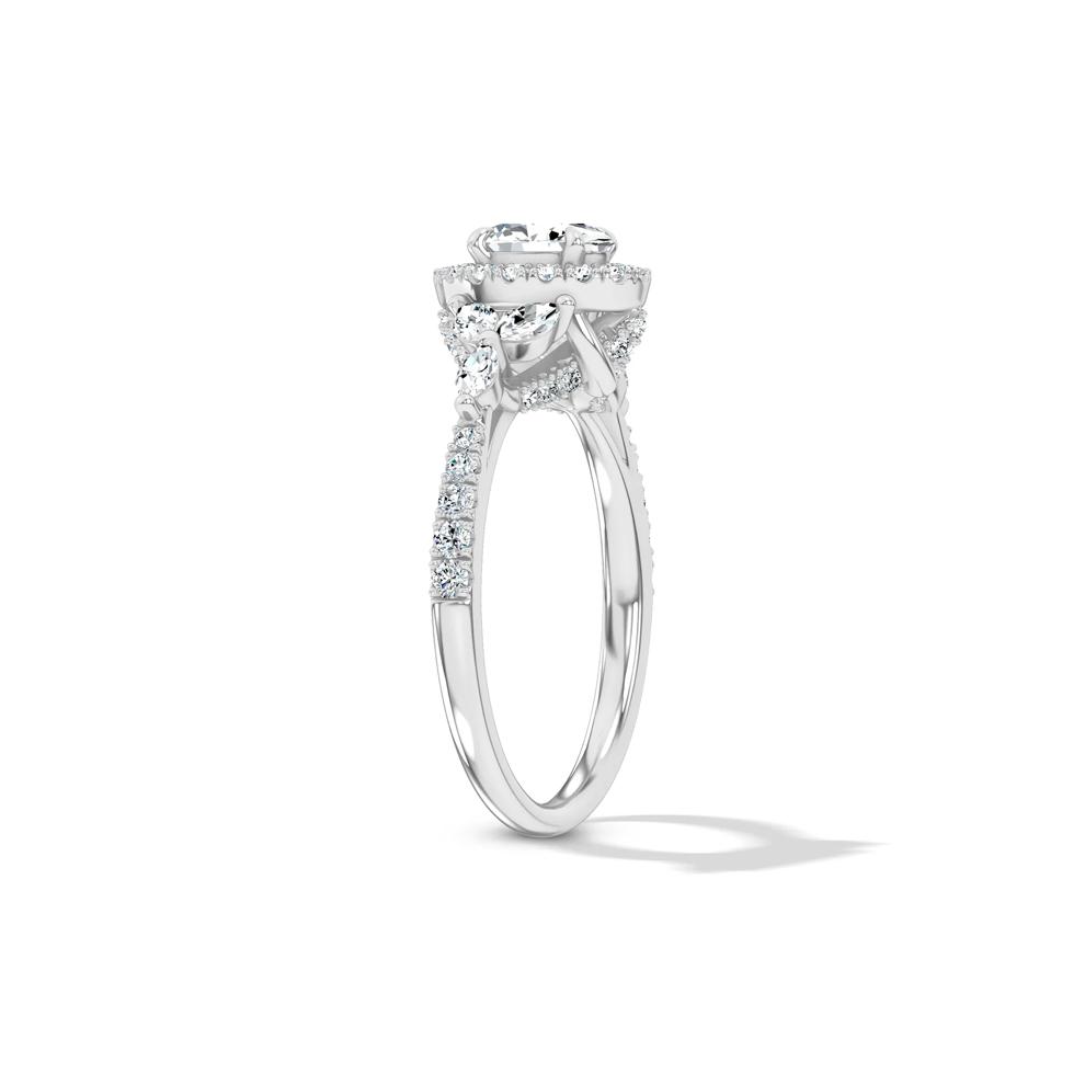 Diamond Oval Halo Engagement Ring in 14K White Gold (1 ct. tw.) – Image 3 of 4