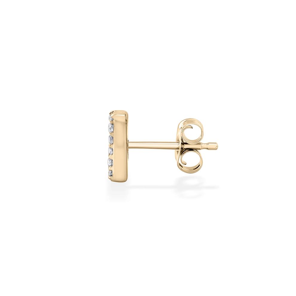 Diamond Accent A Initial Single Stud Earring in 10K Yellow Gold – Image 2 of 2