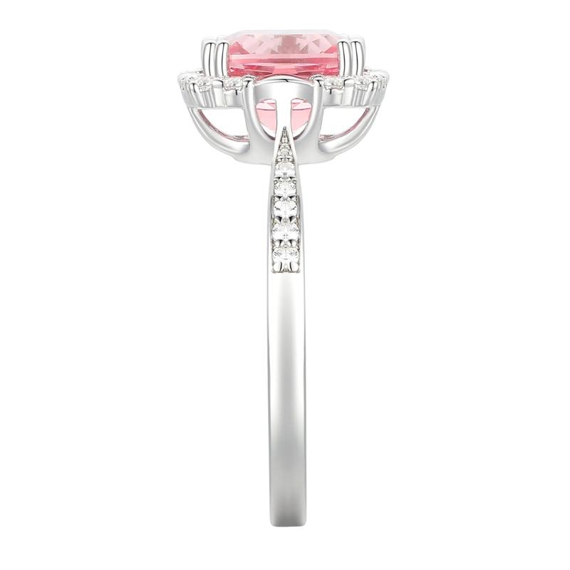 Lab-Created Pink &amp; Lab-Created White Sapphire Ring, Earring and Pendant Set in Sterling Silver – Image 4 of 8