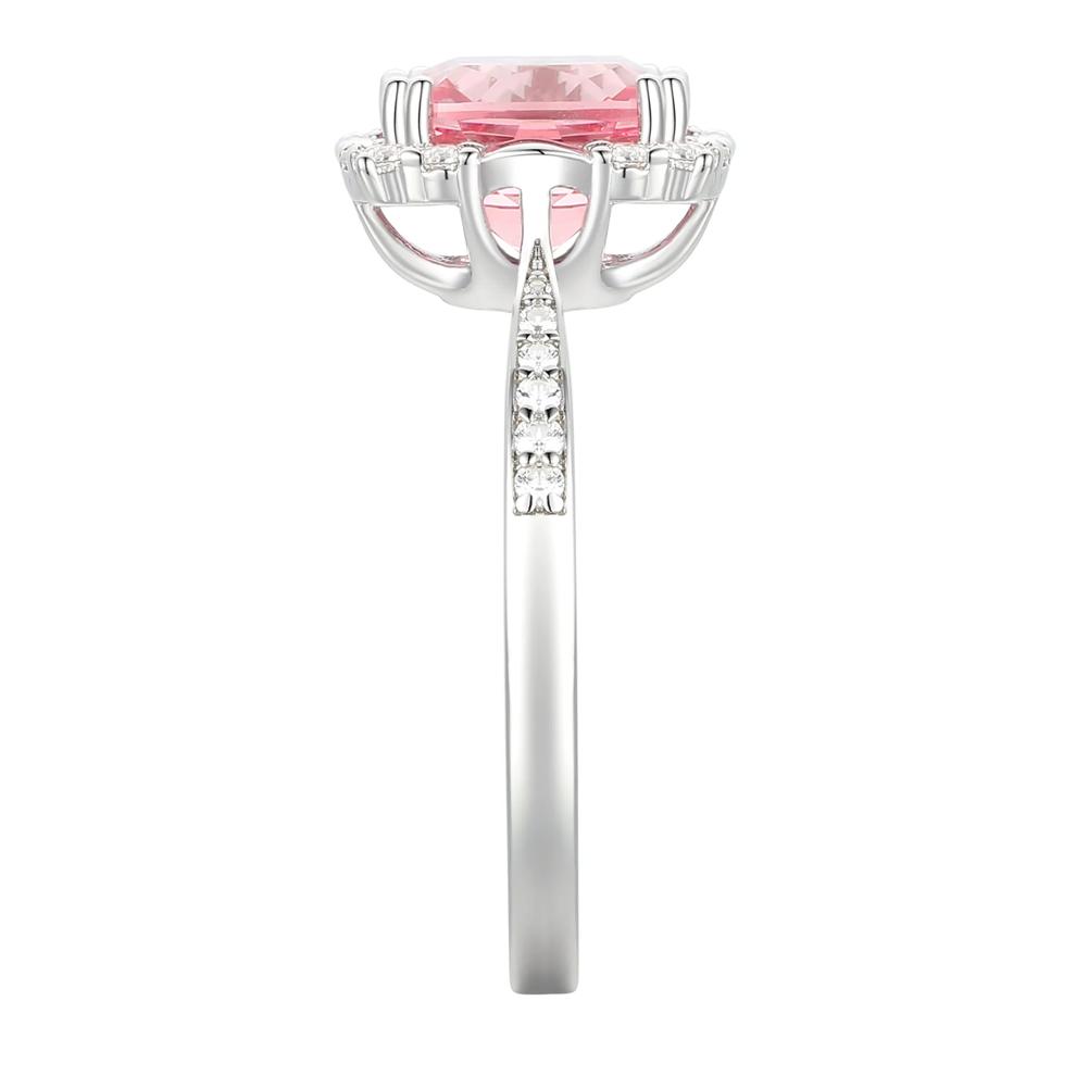 Lab-Created Pink &amp; Lab-Created White Sapphire Ring, Earring and Pendant Set in Sterling Silver – Image 4 of 8