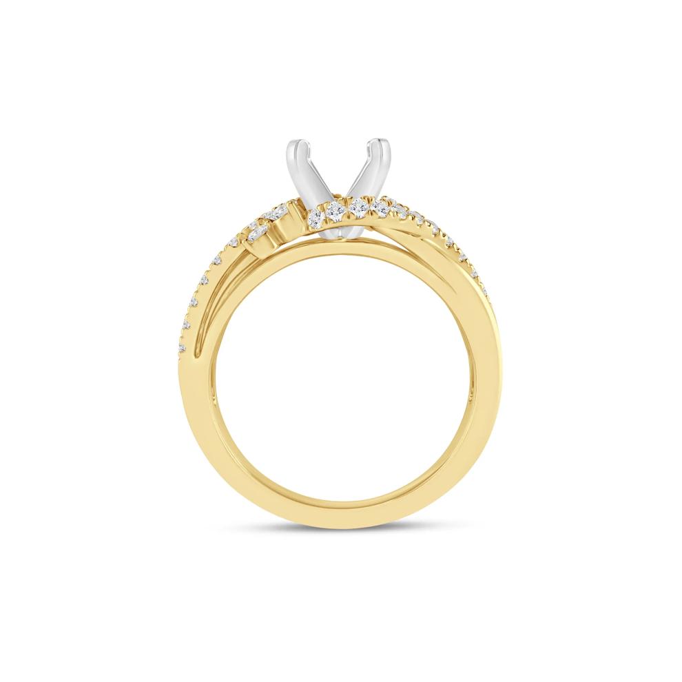 1/3 ct. tw. Round-Cut Diamond Semi-Mount Engagement Ring in 14k Yellow and White Gold (Setting Only) – Image 5 of 6