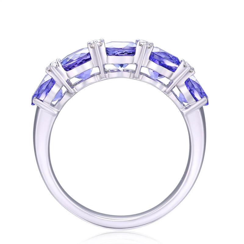 Tanzanite &amp; Diamond Accent Ring in 10K White Gold  – Image 2 of 3