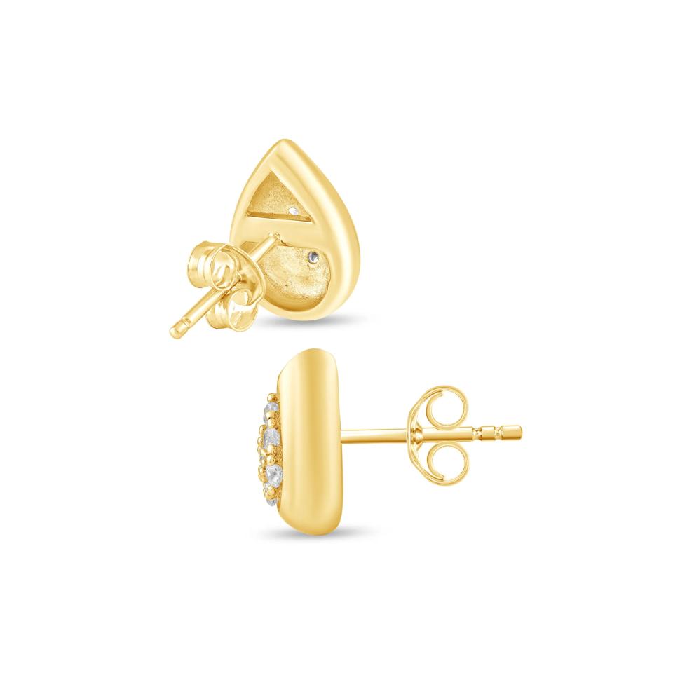 Diamond Pear-Shaped Cluster Stud Earrings in 10K Yellow Gold (1/4 ct. tw.) – Image 2 of 2
