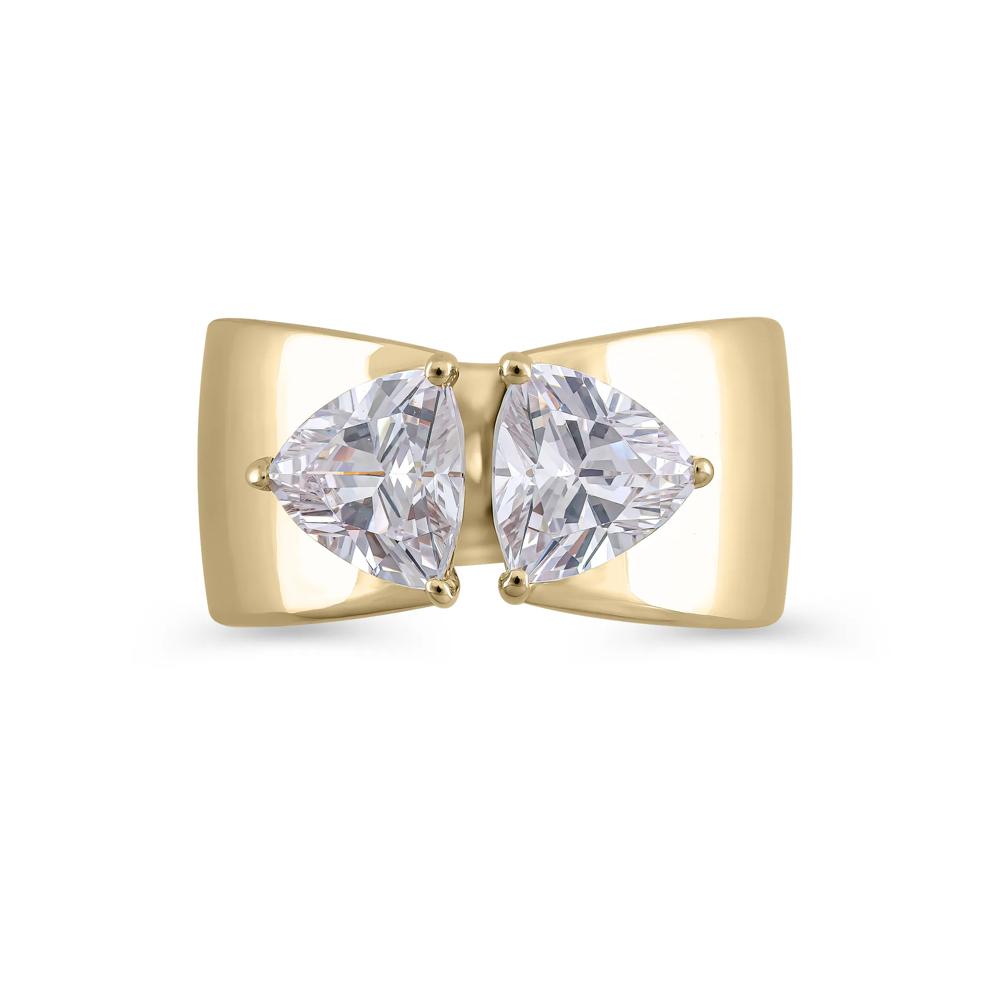 Lab Grown Diamond Trillion-Cut Band in 14K Yellow Gold (2 ct. tw.) – Image 1 of 4
