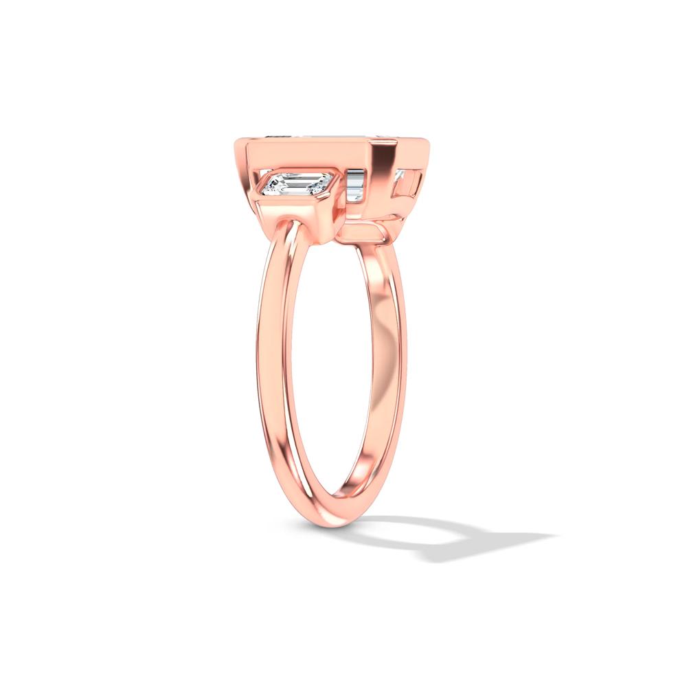Lab Grown Diamond Bezel-Set Three-Stone Engagement Ring in 14K Rose Gold (3 ct. tw.) – Image 3 of 4