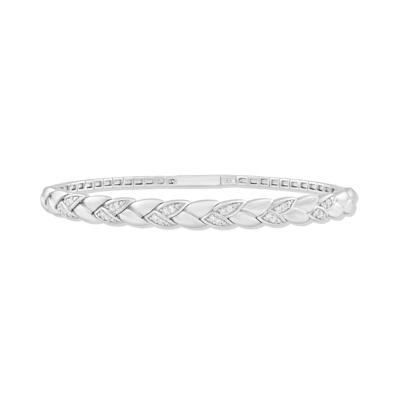 Diamond Braided Bangle Bracelet in Sterling Silver (1/4 ct. tw.)