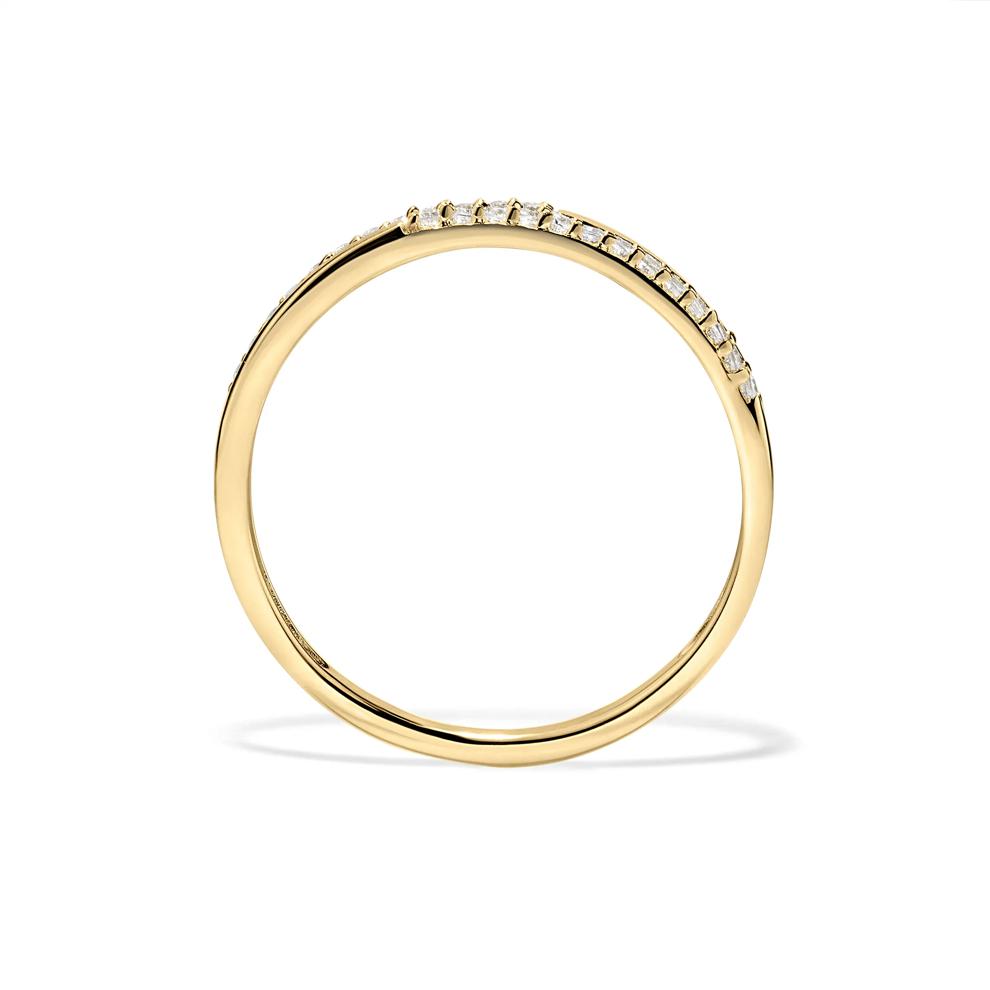 Diamond Split Double Row Stack Band in 10K Yellow Gold (1/10 ct. tw.) – Image 2 of 4