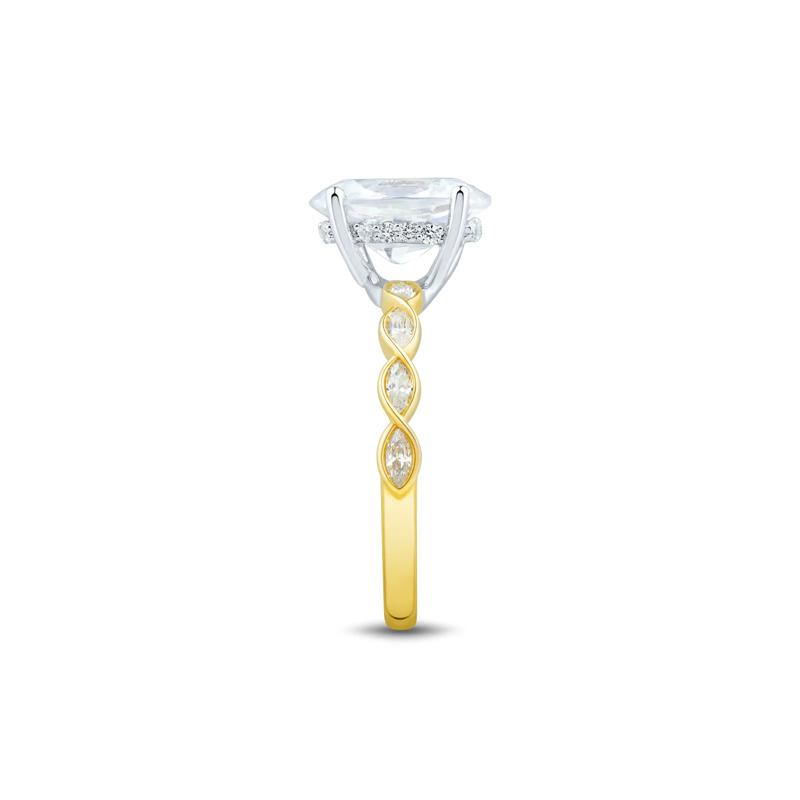 Lab Grown Diamond Oval Shaped Engagement Ring in 14K White &amp; Yellow Gold &#40;2-1/2 ct. tw.&#41; – Image 3 of 3