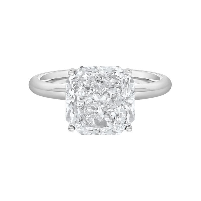 Lab Grown Diamond Square Radiant-Cut Solitaire Engagement Ring in 14K White Gold &#40;3 ct.&#41; – Image 1 of 4