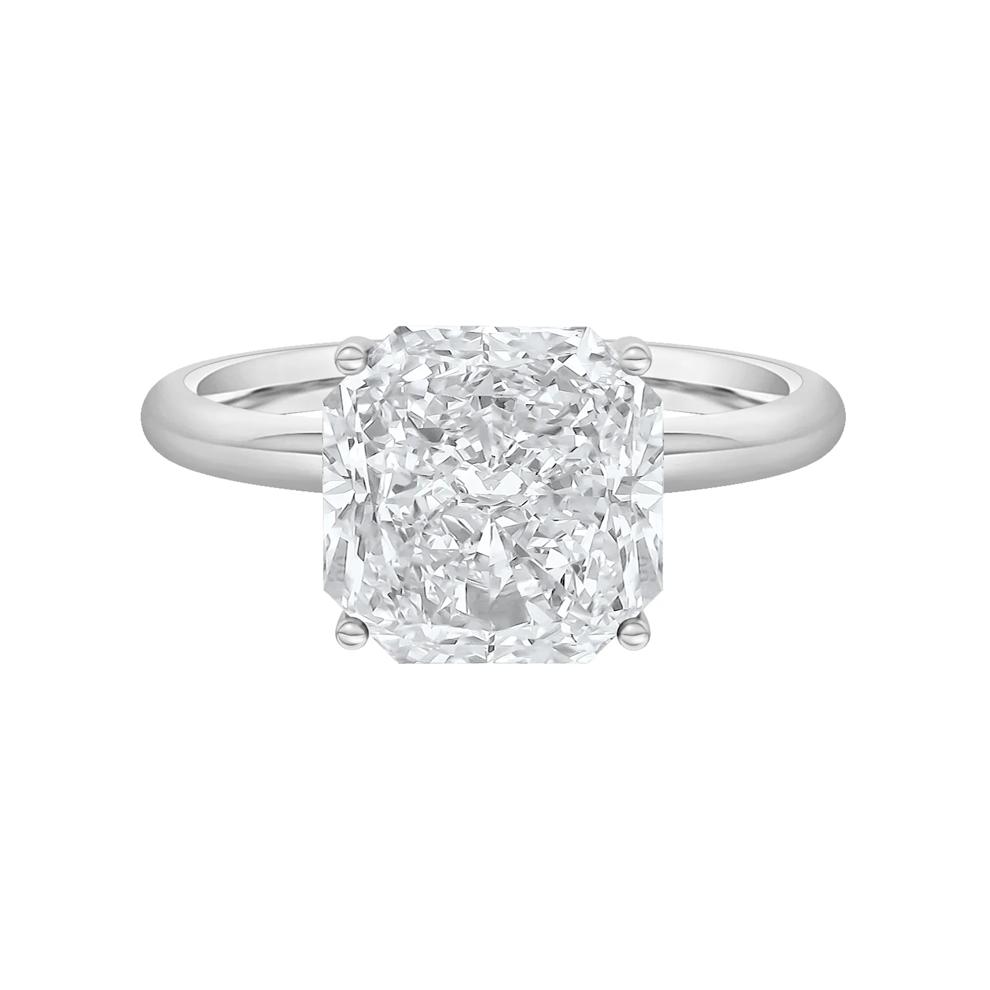 Lab Grown Diamond Square Radiant-Cut Solitaire Engagement Ring in 14K White Gold (3 ct.) – Image 1 of 4