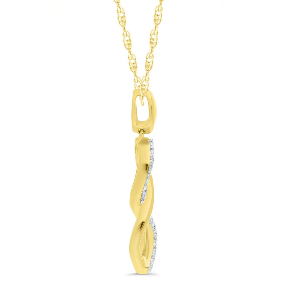Diamond Accent Twist Infinity Pendant in 10K Yellow Gold – Image 2 of 3