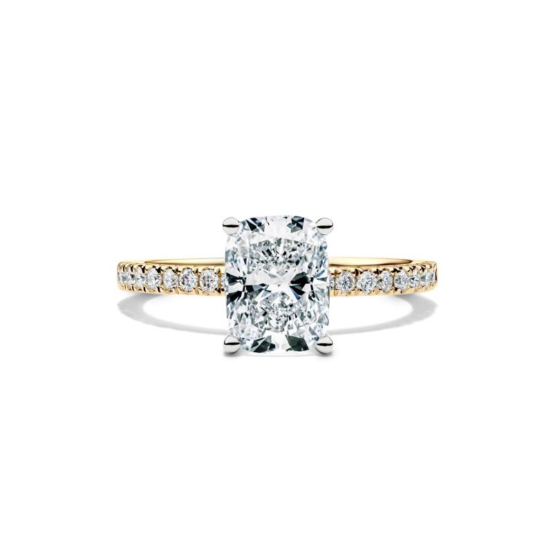 Lab Grown Diamond Elongated Cushion Engagement Ring in 14K Yellow Gold &#40;2 1/4 ct. tw.&#41; – Image 1 of 4