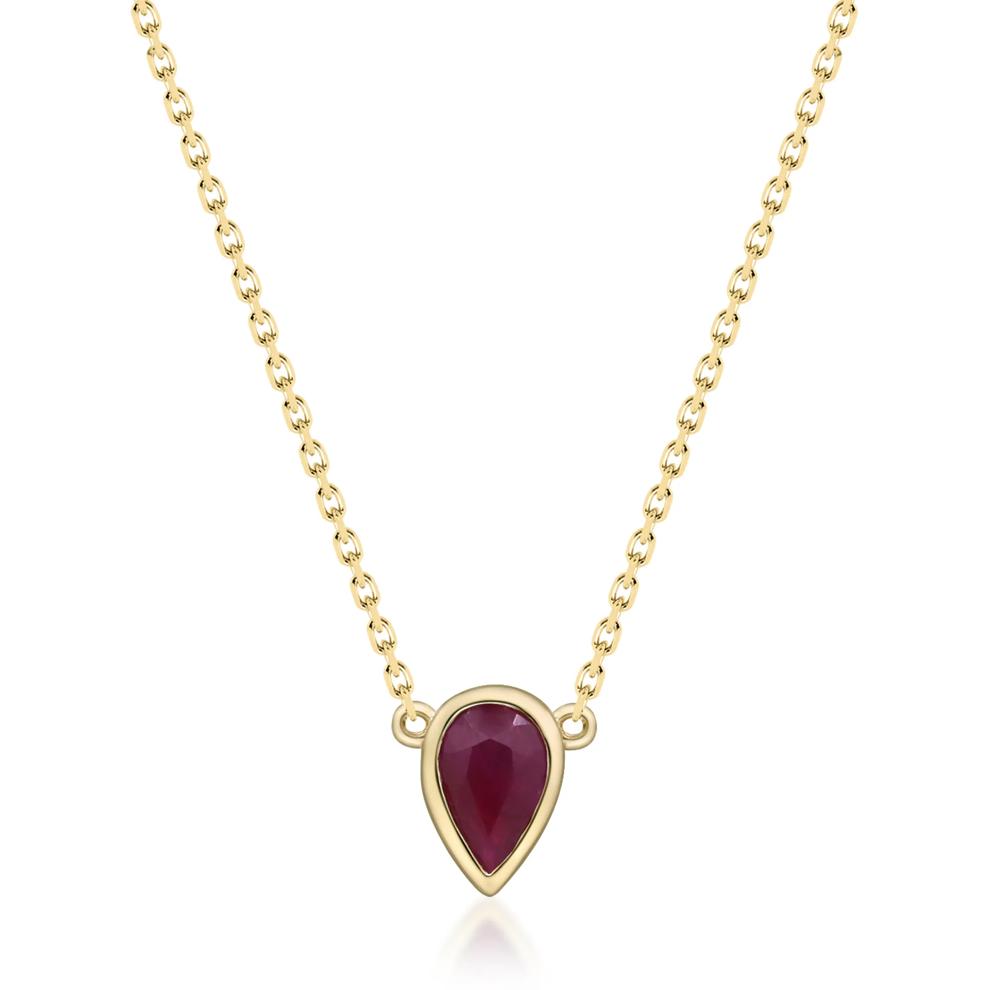 Ruby and Diamond Accent Necklace in 10K Yellow Gold – Image 1 of 3