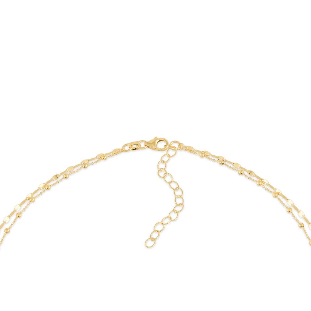 Double Layer Beaded &amp; Mirror Chain in 10K Yellow Gold, 3.5mm, 18" – Image 2 of 4