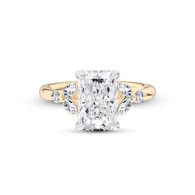 Lab Grown Diamond Hidden Halo Engagement Ring in 14K Yellow & White Gold (4 ct. tw.)