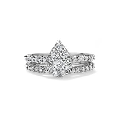 Diamond Pear-Shaped Composite Center Engagement Set in 10K White Gold (1 ct. tw.)