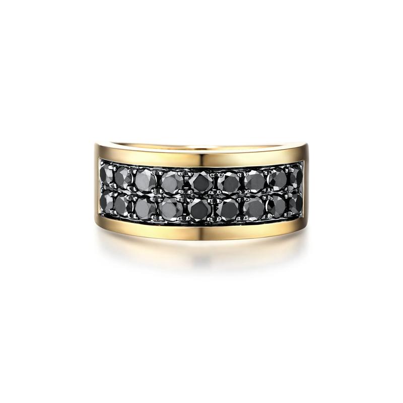 Black Diamond Men&rsquo;s Ring in 10K Yellow Gold &#40;1 1/2 ct. tw.&#41; – Image 1 of 3