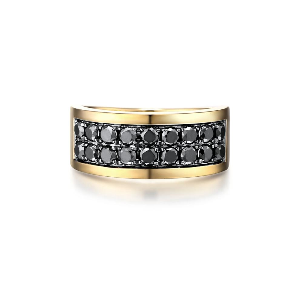 Black Diamond Men&rsquo;s Ring in 10K Yellow Gold (1 1/2 ct. tw.) – Image 1 of 3
