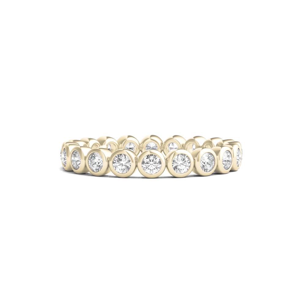 Round Lab Grown Diamond Bezel-Set Eternity Band in 14K Yellow Gold (1 ct. tw.) – Image 1 of 4