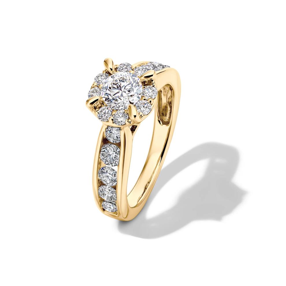 Diamond Halo Engagement Ring in 14K Yellow Gold  (2 ct. tw.) – Image 4 of 4