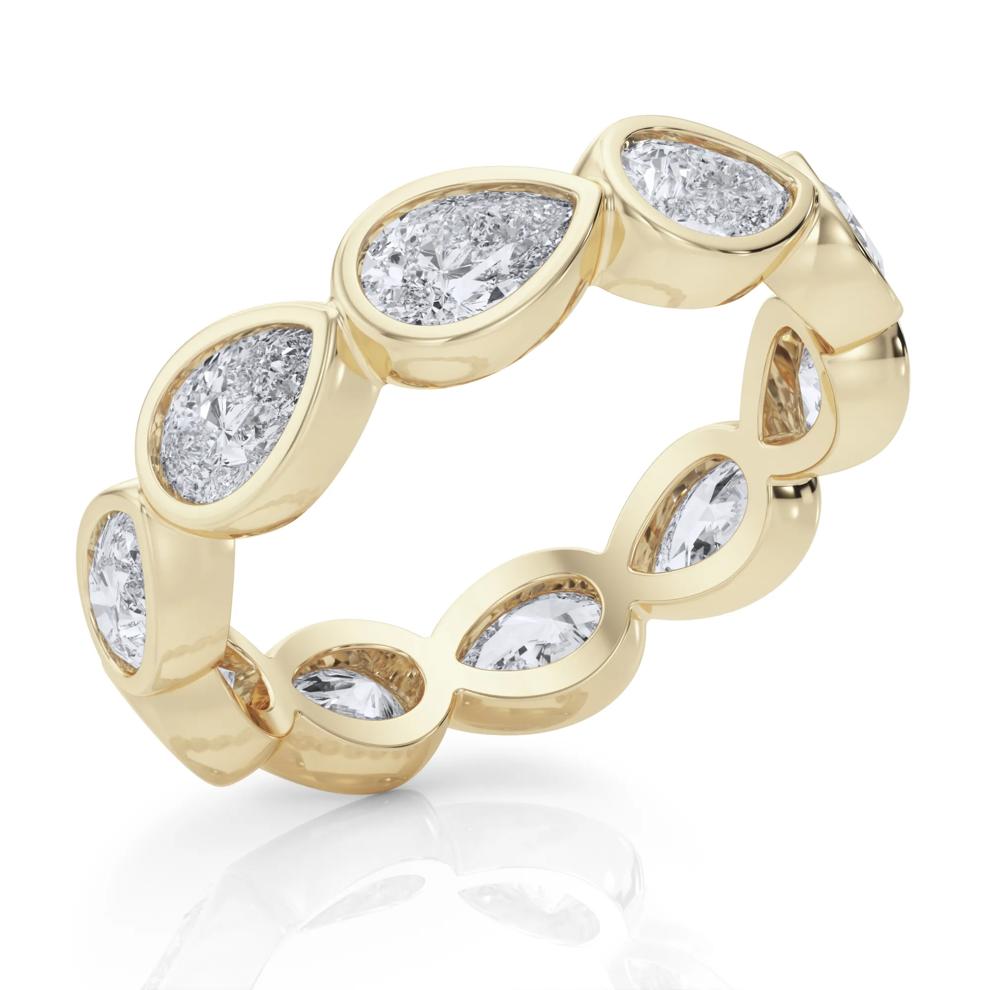 Diamond Bezel Pear-Cut Eternity Band in 14K Yellow Gold (2 1/4 ct. tw.) – Image 4 of 5