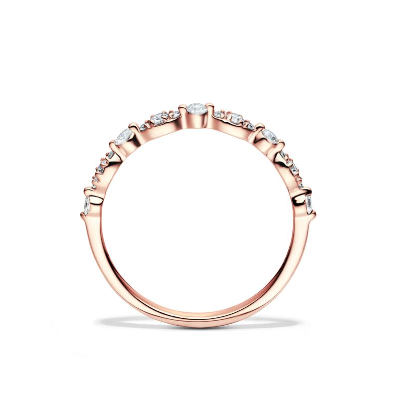 Scalloped Diamond Anniversary Band in 10K Rose Gold &#40;1/4 ct. tw.&#41; – Image 2 of 4