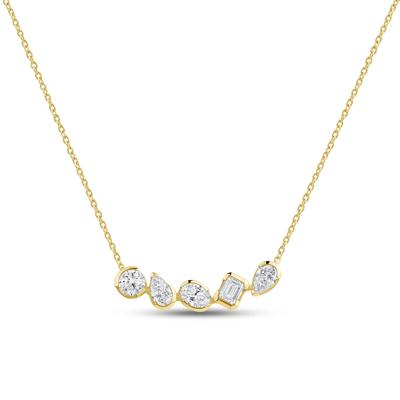 Lab Grown Diamond Multi-Stone Necklace in 14K White Gold (1 ct. tw.)