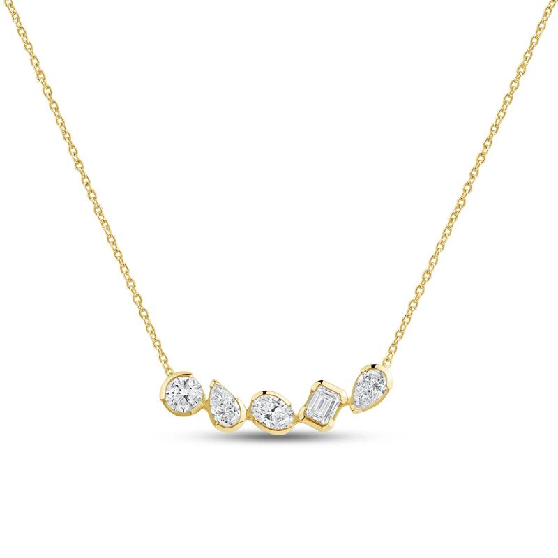 Lab Grown Diamond Multi-Stone Necklace in 14K White Gold &#40;1 ct. tw.&#41; – Image 1 of 3