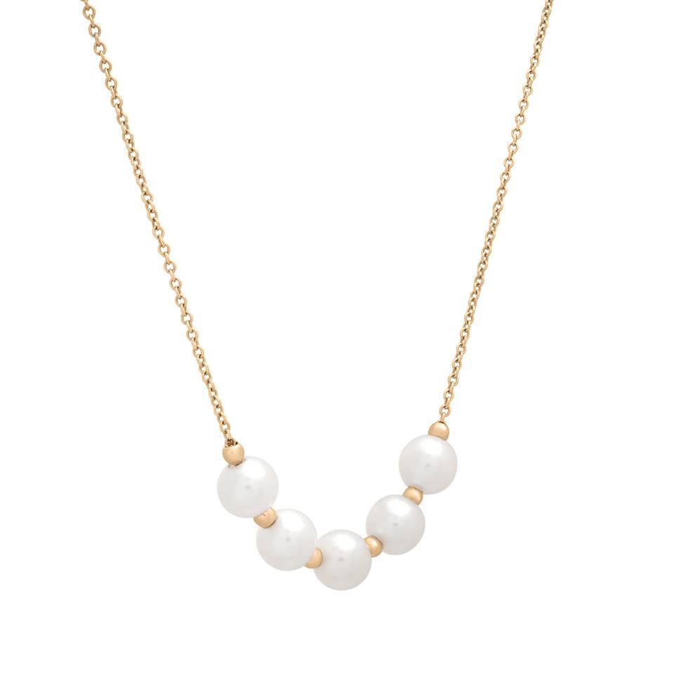 Freshwater Cultured Pearl Smile Necklace in 10K Yellow Gold – Image 2 of 4