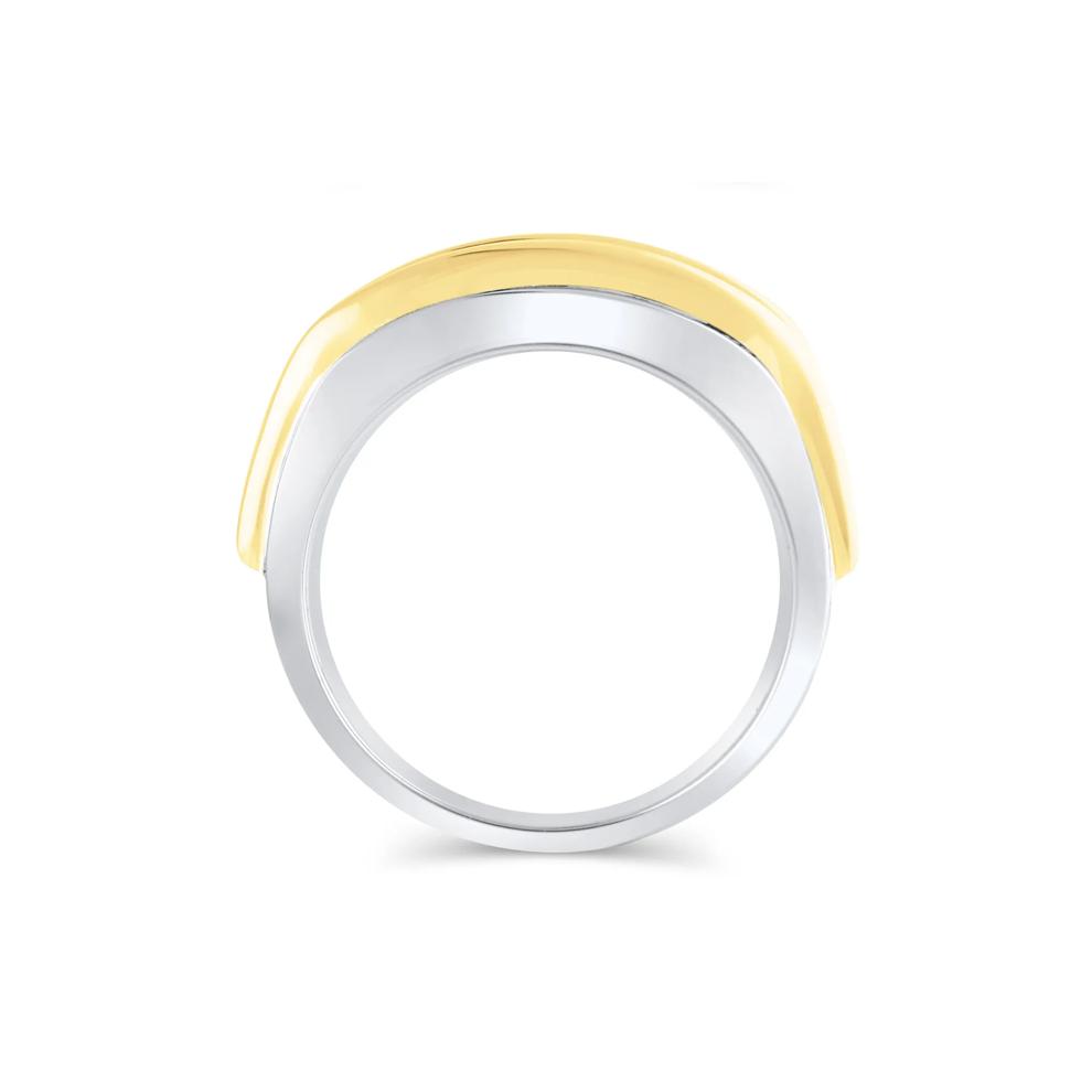 Men's Lab Grown Diamond Double-Row Ring in 14K White and Yellow Gold (3 ct. tw.) – Image 2 of 5