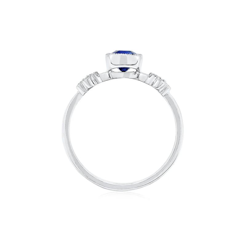 Lab Created Blue &amp; White Sapphire Stack Ring in Sterling Silver – Image 2 of 3
