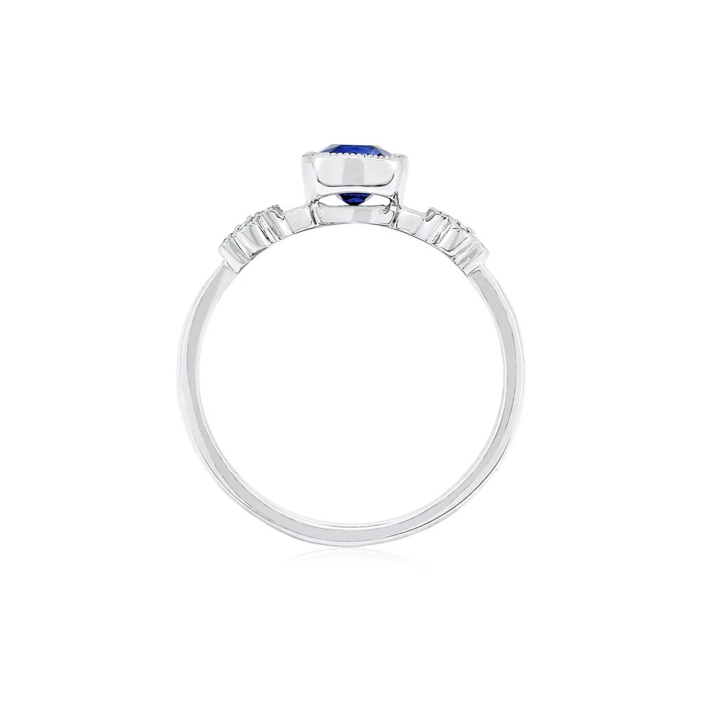 Lab Created Blue &amp; White Sapphire Stack Ring in Sterling Silver – Image 2 of 3