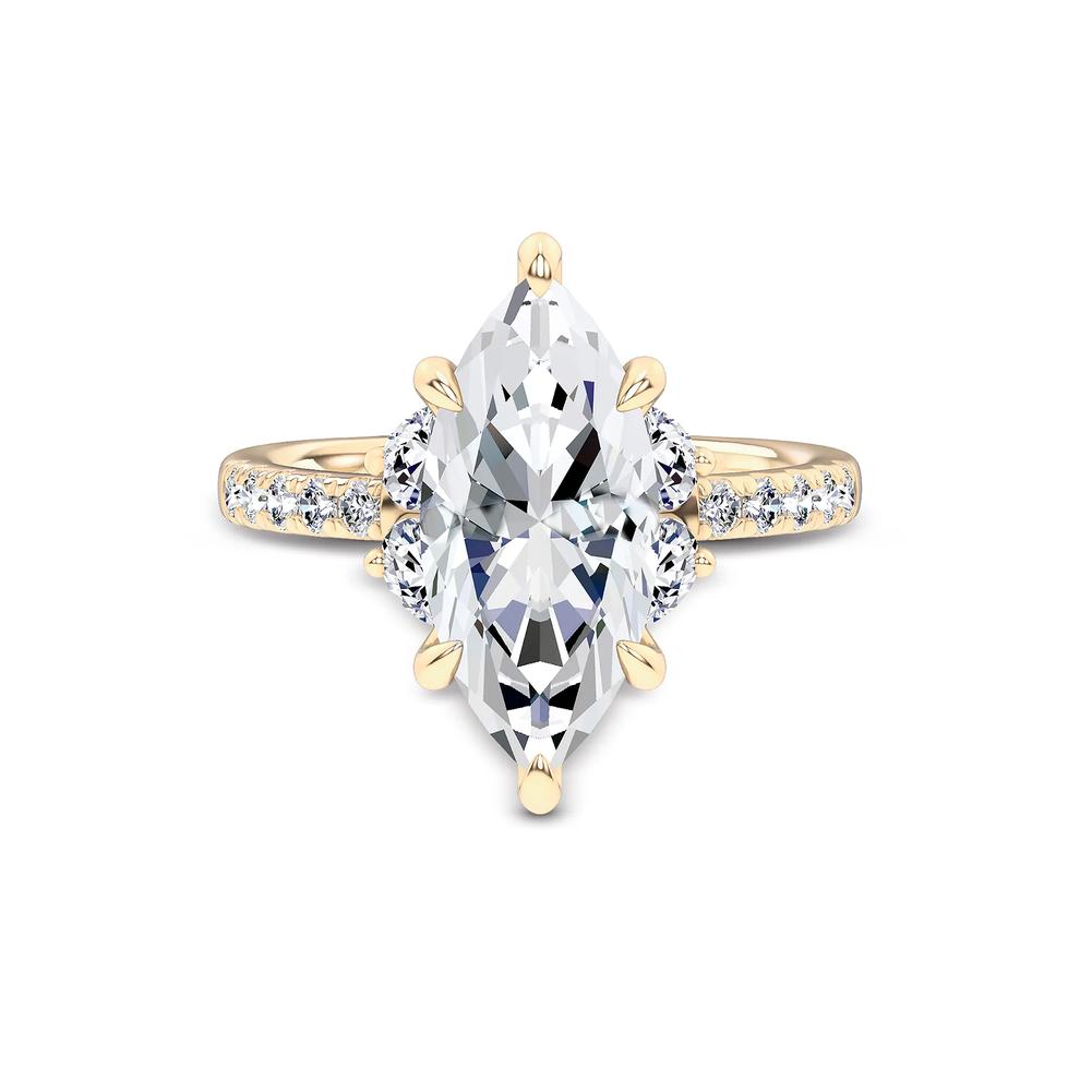 Lab Grown Diamond Marquise Center Engagement Ring in 14K Yellow Gold (4 1/4 ct. tw.) – Image 1 of 4