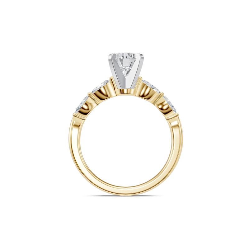 Lab Grown Diamond Semi-Mount Engagement Ring in 14K Yellow &amp; White Gold &#40;Setting Only&#41; – Image 3 of 6