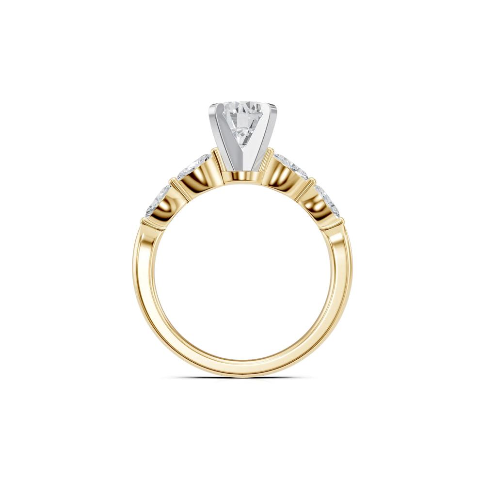 Lab Grown Diamond Semi-Mount Engagement Ring in 14K Yellow &amp; White Gold (Setting Only) – Image 3 of 6