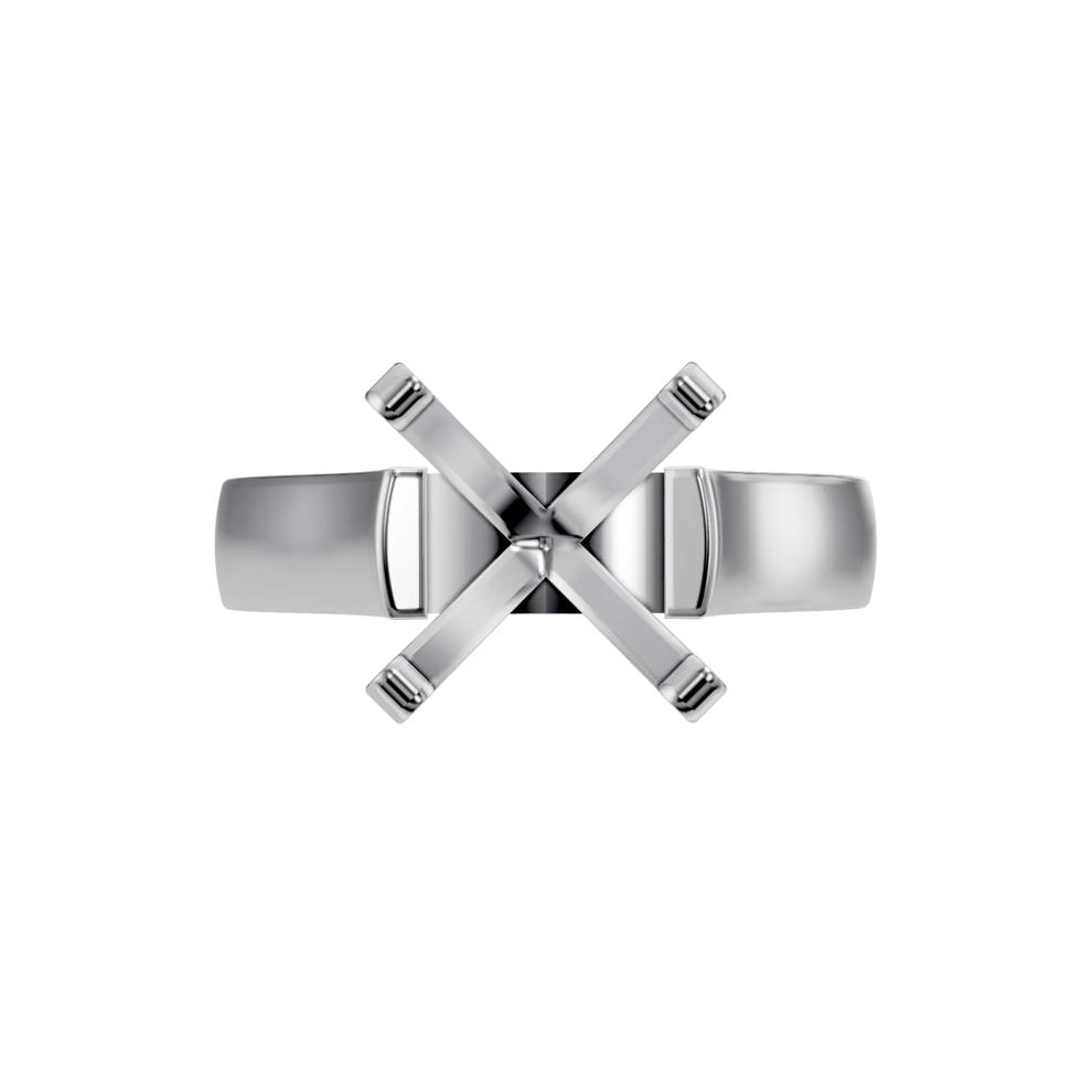 Solitaire Semi-Mount Engagement Ring in 14K White Gold (Setting Only) – Image 5 of 8