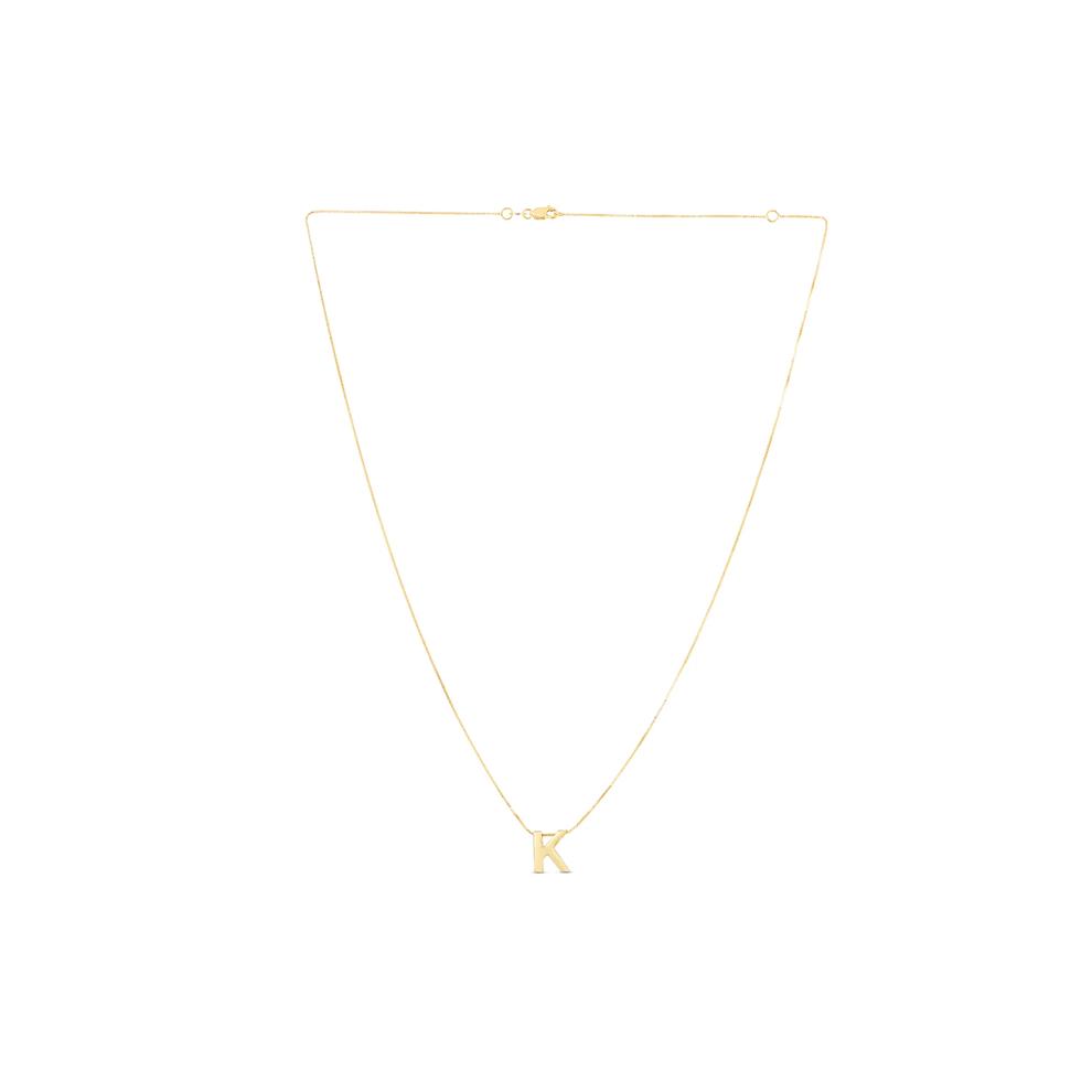 "K" Initial Necklace in 14K Yellow Gold – Image 1 of 3